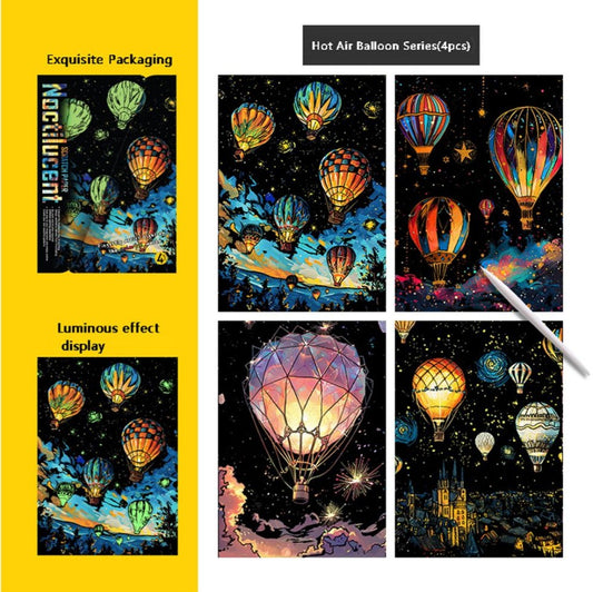 Hot Air Balloon (4 Small Drawings)